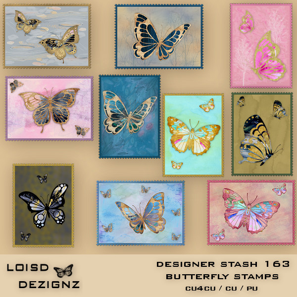 Designer Stash 163 - Butterfly Stamps - CU4CU/CU/PU - Click Image to Close