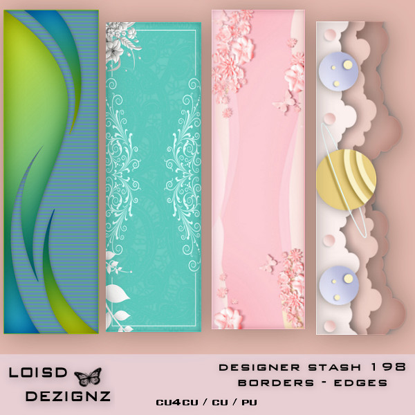 Designer Stash 198 - Borders / Edges - cu4cu/cu/pu - Click Image to Close