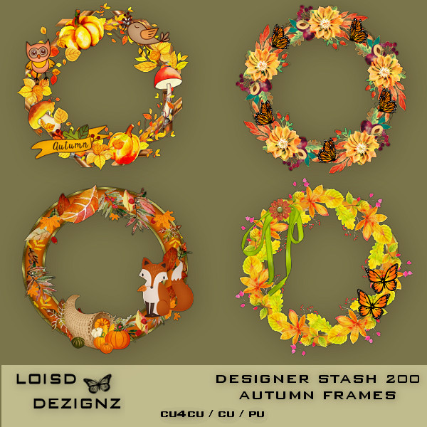 Designer Stash 200 - Autumn Cluster Frames - cu4cu/cu/pu - Click Image to Close