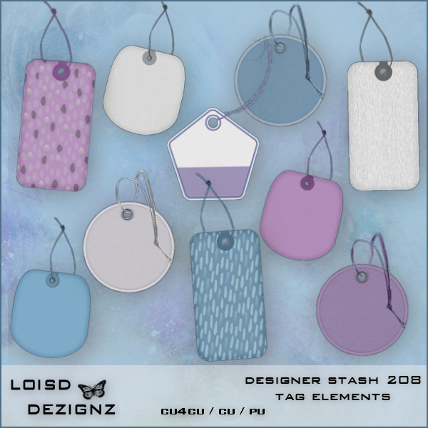 Designer Stash 208 - Tag Elements - cu4cu/cu/pu - Click Image to Close
