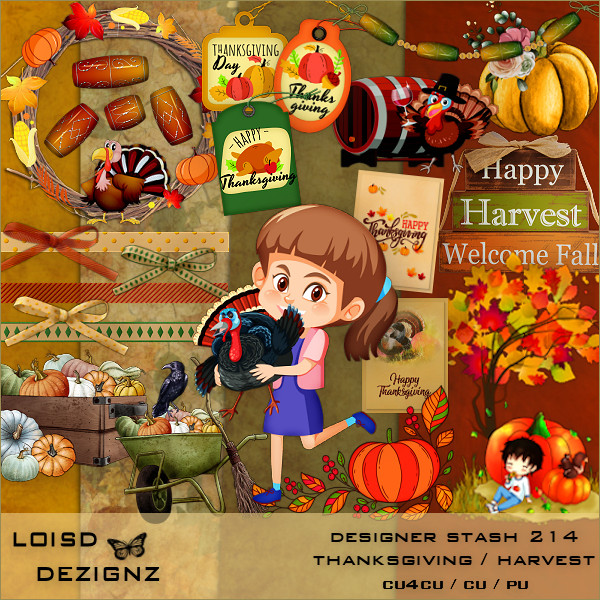 Designer Stash 214 - Thanksgiving/Harvest Mix - cu4cu/cu/pu - Click Image to Close