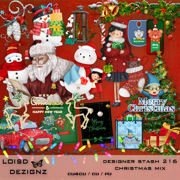 Designer Stash 216 - Christmas Mix - cu4cu/cu/pu - Click Image to Close