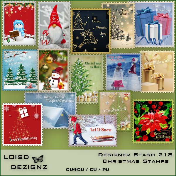 Designer Stash 218 - Christmas Stamps - cu4cu/cu/pu - Click Image to Close