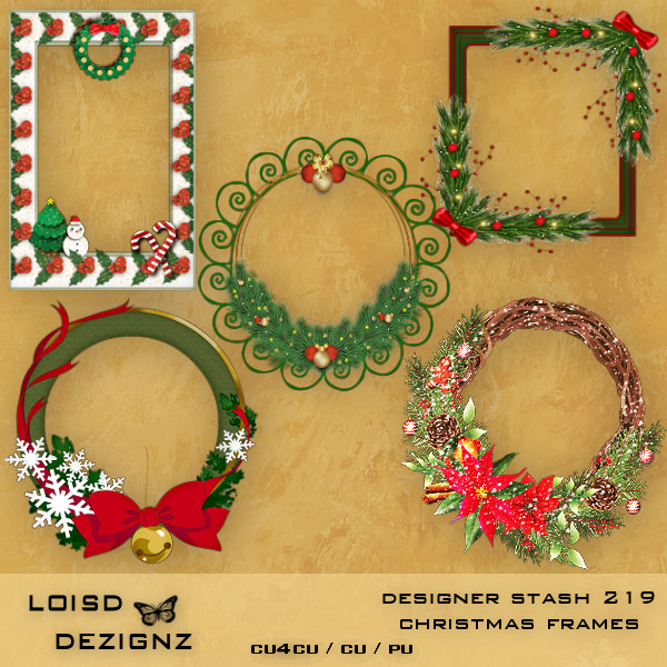 Designer Stash 219 - Christmas Frames - cu4cu/cu/pu - Click Image to Close