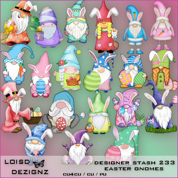 Designer Stash 233 - Easter Gnomes - cu4cu/cu/pu - Click Image to Close