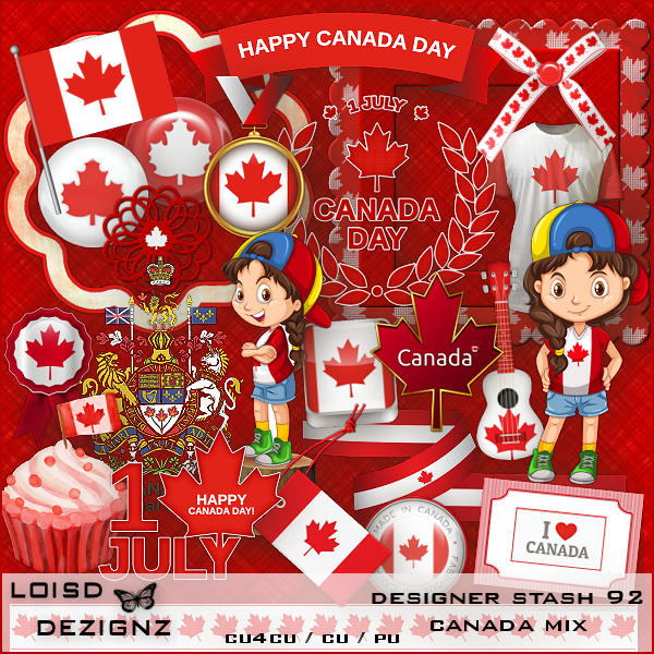 Designer Stash 92 - Canada Patriotic Mix - CU4CU/CU/PU - Click Image to Close