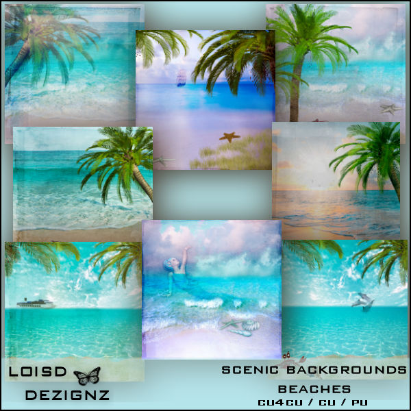 Scenic Backgrounds - Beaches - cu4cu/cu/pu - Click Image to Close