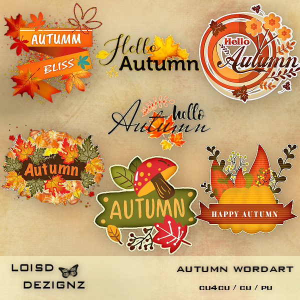 Autumn Wordart - cu4cu/cu/pu - Click Image to Close