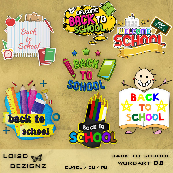 Back To School Wordart 02 - cu4cu/cu/pu - Click Image to Close