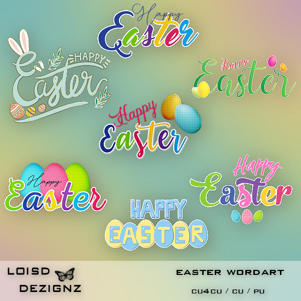 Easter Wordart - cu4cu/cu/pu - Click Image to Close