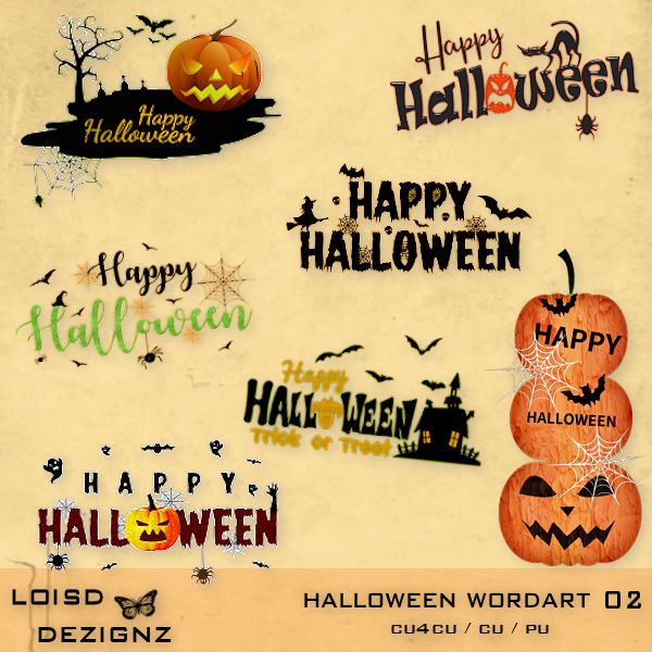 Halloween Wordart 02 - CU4CU / CU / PU - Click Image to Close