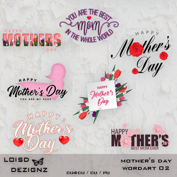 Mother's Day Wordart 02 - cu4cu/cu/pu - Click Image to Close