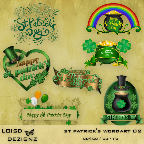 St Patrick's Day Wordart 02 - cu4cu/cu/pu - Click Image to Close