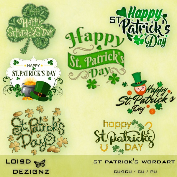 St Patrick's Day Wordart - cu4cu/cu/pu - Click Image to Close