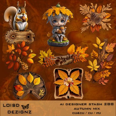 AI Designer Stash 288 - Autumn Mix - CU4CU/CU/PU
