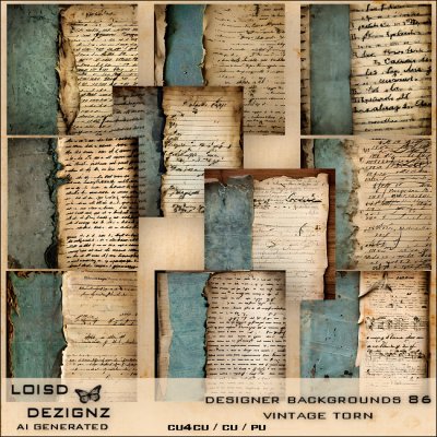 Designer Backgrounds 86 - Vintage Torn - cu4cu/cu/pu