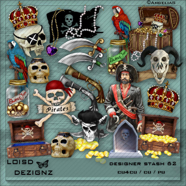 Designer Stash 62 Pirate Mix - cu4cu / cu / pu - Click Image to Close