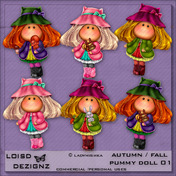 Autumn/Fall Pummy Dolls 01-CU/PU - Click Image to Close