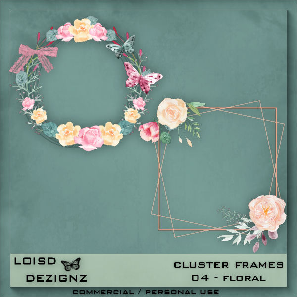 Cluster Frames 04 - Floral - CU/PU - Click Image to Close