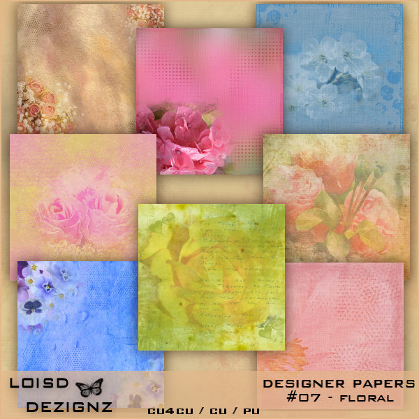 Designer Papers 07 - Floral - cu4cu / cu / pu - Click Image to Close