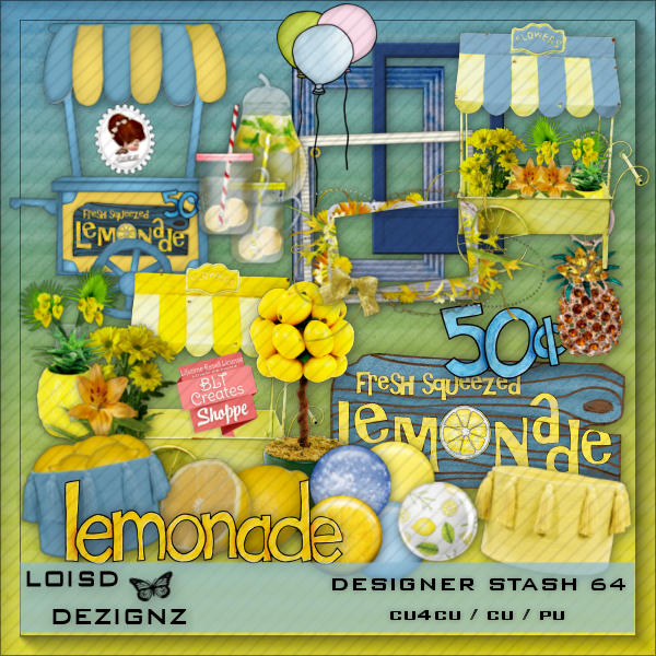 Designer Stash 64 Lemonade and Flowers Mix - cu4cu / cu / pu - Click Image to Close