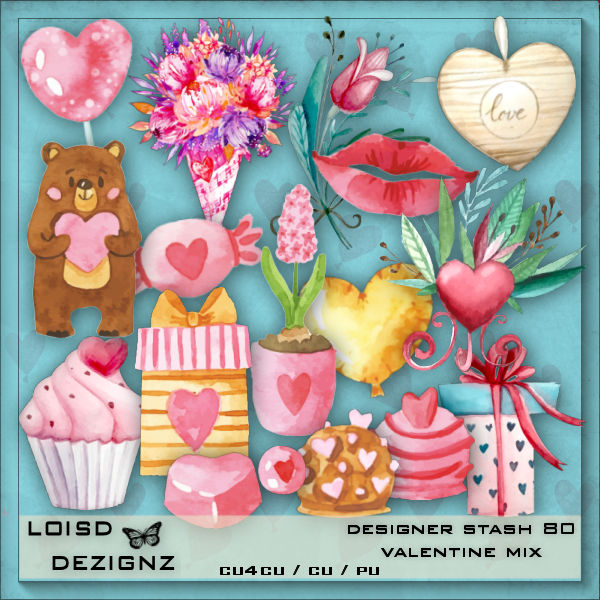 Designer Stash 80 - Valentines Mix - cu4cu/cu/pu - Click Image to Close