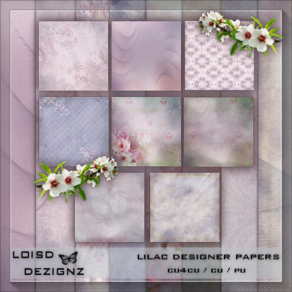 Lilac Designer Papers - cu4cu / cu / pu - Click Image to Close