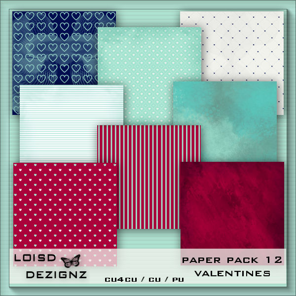 Paper Pack 12 - Valentines - cu4cu/cu/pu - Click Image to Close