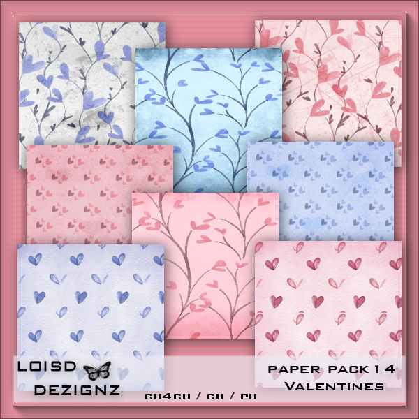 Paper Pack 14 - Valentines - cu4cu/cu/pu - Click Image to Close