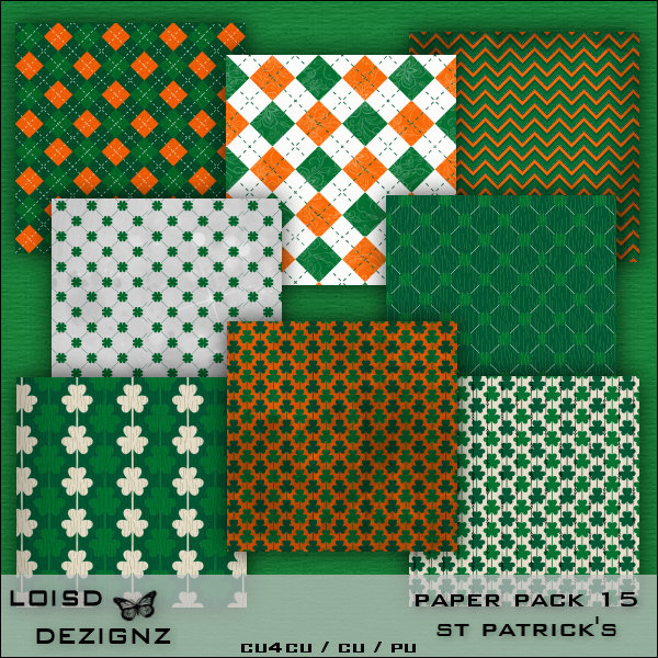 Paper Pack 15 St. Patrick's - cu4cu / cu / pu - Click Image to Close