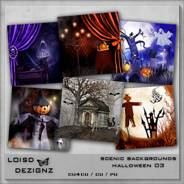 Scenic Backgrounds - Halloween 03 - cu4cu / pu - Click Image to Close