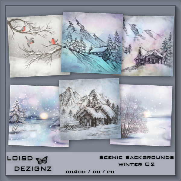 Scenic Backgrounds - Winter 02 - cu4cu / pu - Click Image to Close