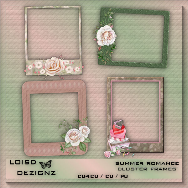 Summer Romance Cluster Frames - cu4cu / cu / pu - Click Image to Close