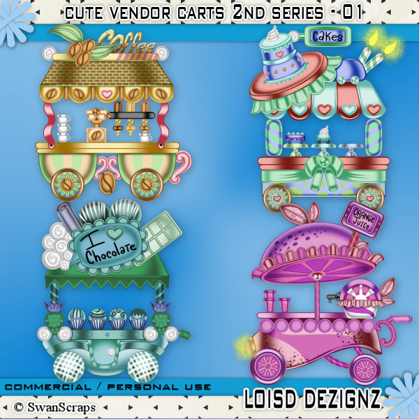 Cute Vendor Carts Series 2 - 01 - CU/PU - Click Image to Close