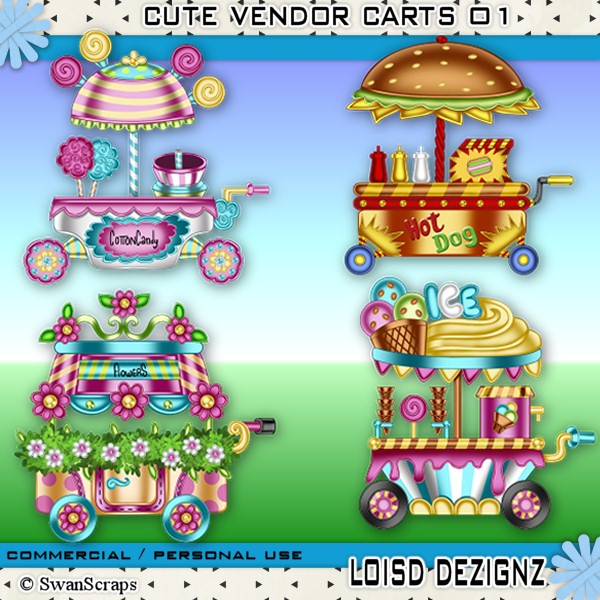 Cute Vendor Carts 01 - CU/PU - Click Image to Close